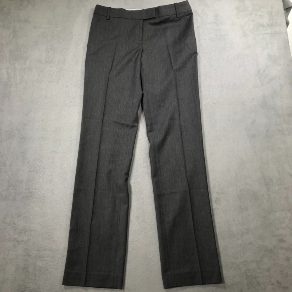 J. Crew Dress Pants Women's 2 Gray City Fit 100% Wool Office Business Work